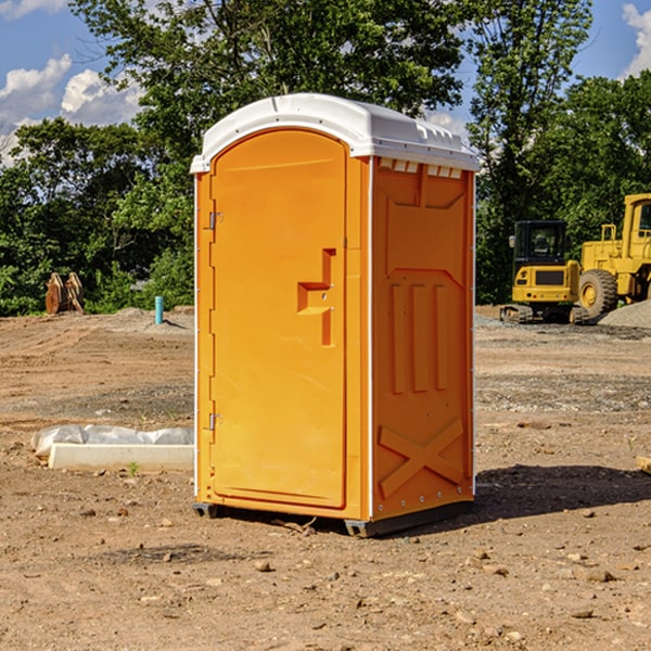 how often are the portable restrooms cleaned and serviced during a rental period in Hemlock PA